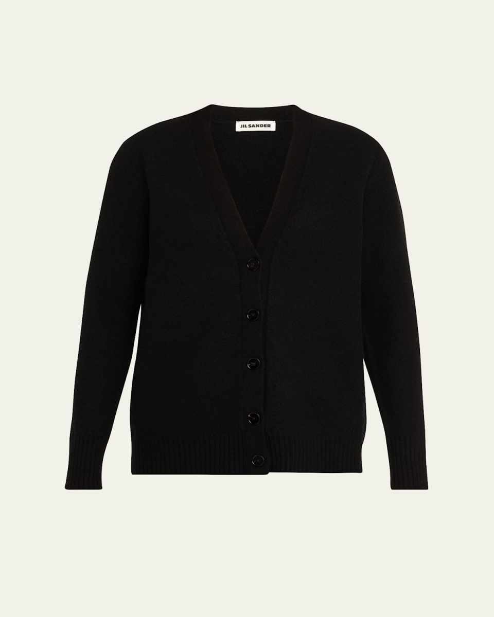 Button-Front Wool Cardigan